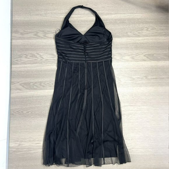 Cartise Y2K Woman Black Halter Midi Dress Layered Party Size 14 - Picture 3 of 4